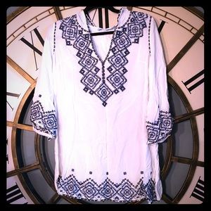 EUC Embroidered Hooded Swim Cover Up